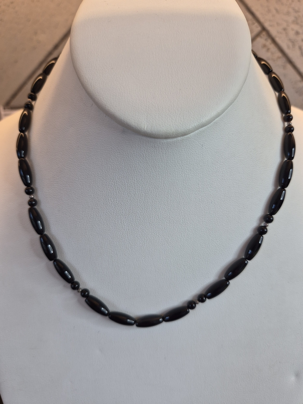 Studio Barse Black Onyx Beaded Necklace Adjustable 16-18"